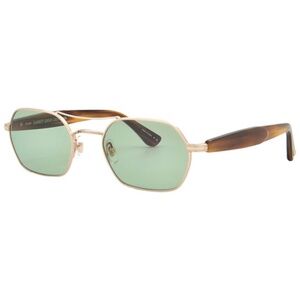GARRETT LEIGHT Goldie Bio Aviators - Tortoiseshell Arm - Green Lens - 50